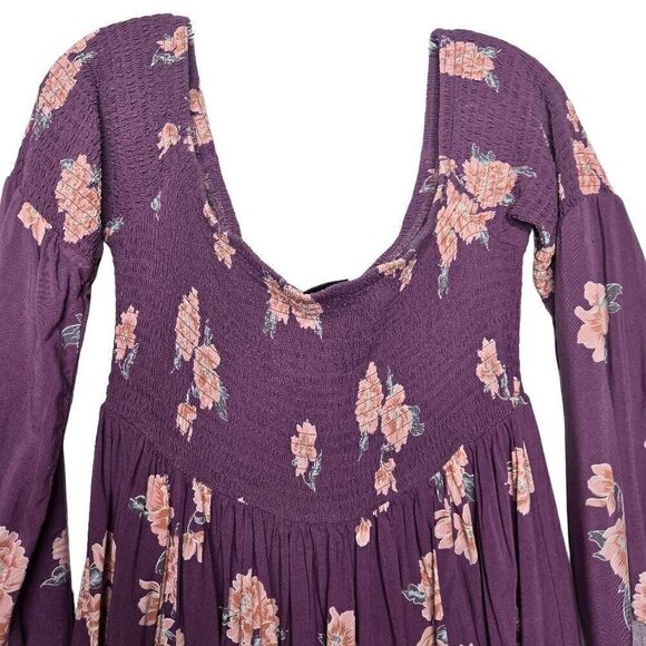 Torrid Boho Floral Mini Challis Off Shoulder Skater Dress Size 1 - Picture 4 of 7